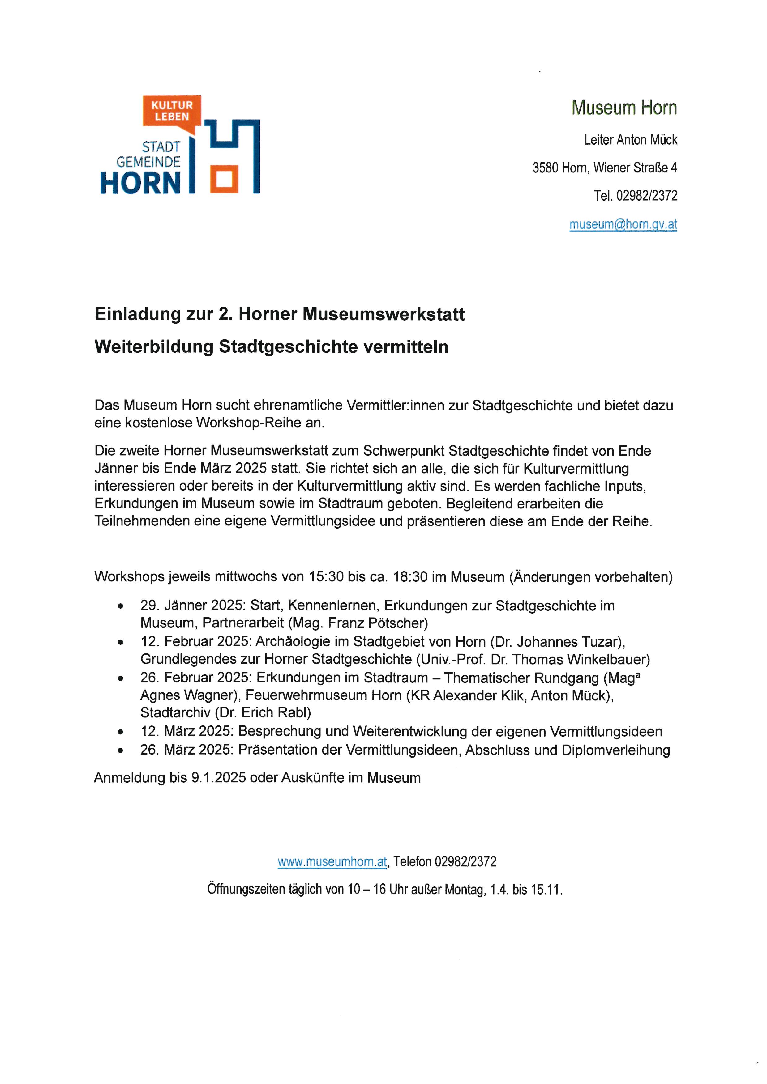 2. Horner Museumswerkstatt