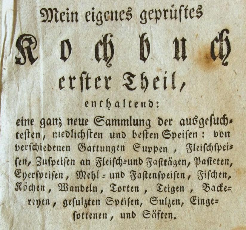 Aus alten Kochbüchern