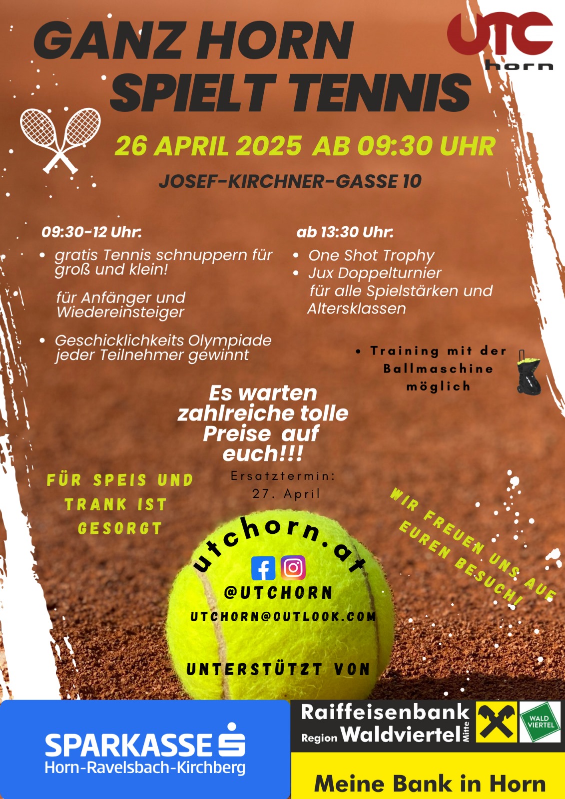 Ganz Horn spielt Tennis